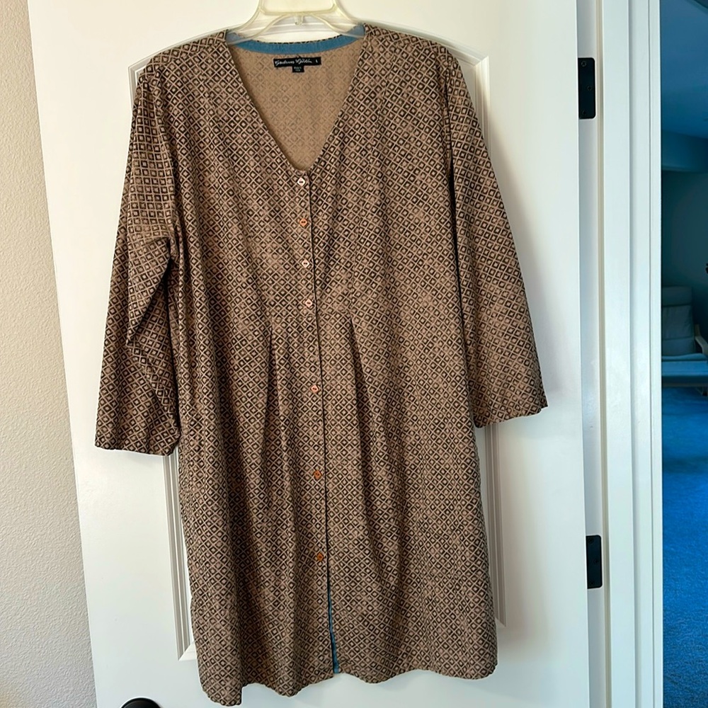 Gudrun Sjoden Tan Geometric Tunic